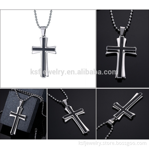 Wholesale Stainless Steel Cross Pendants Christian Pendant Simple Cross Jewelry